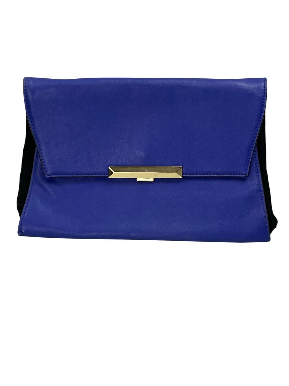 Aldo Womens Rich Blue Envelope Style Leather Flap Clutch Purse Wallet